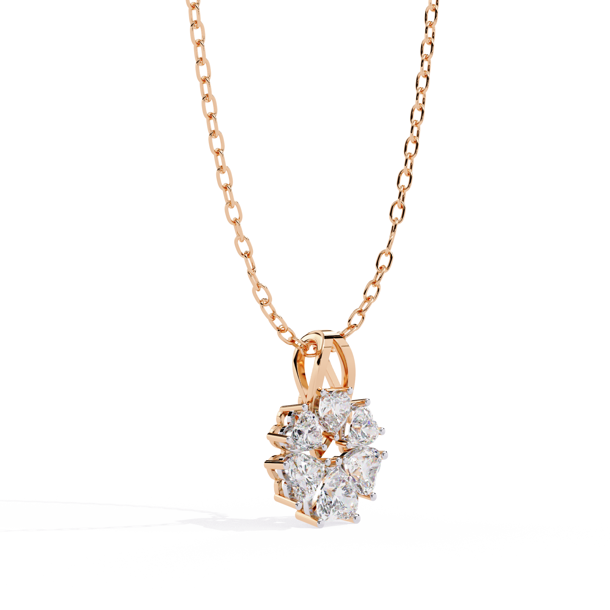 Unique Heart Shape Lab Diamond Pendant