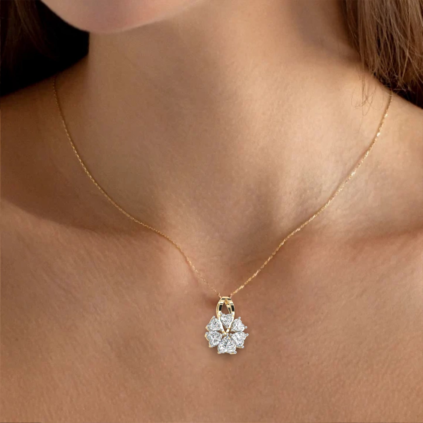 Unique Heart Shape Lab Diamond Pendant
