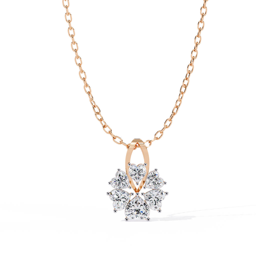 Unique Heart Shape Lab Diamond Pendant