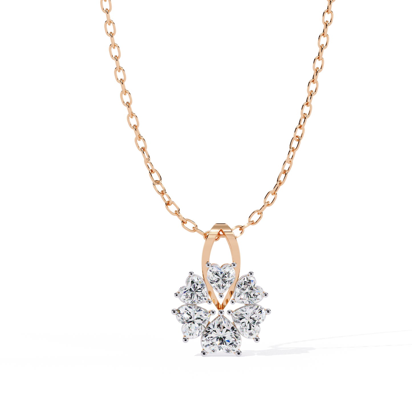 Unique Heart Shape Lab Diamond Pendant
