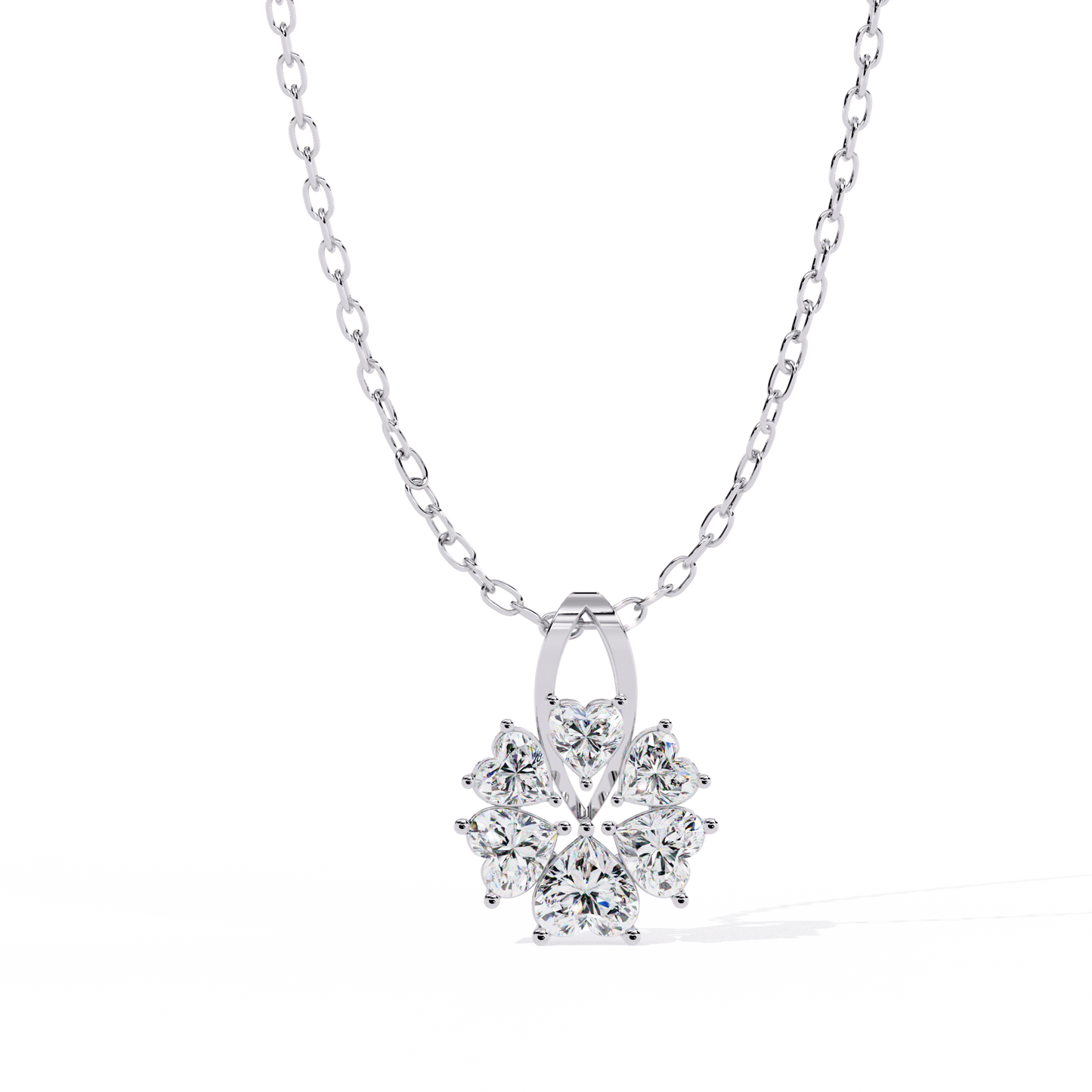 Unique Heart Shape Lab Diamond Pendant