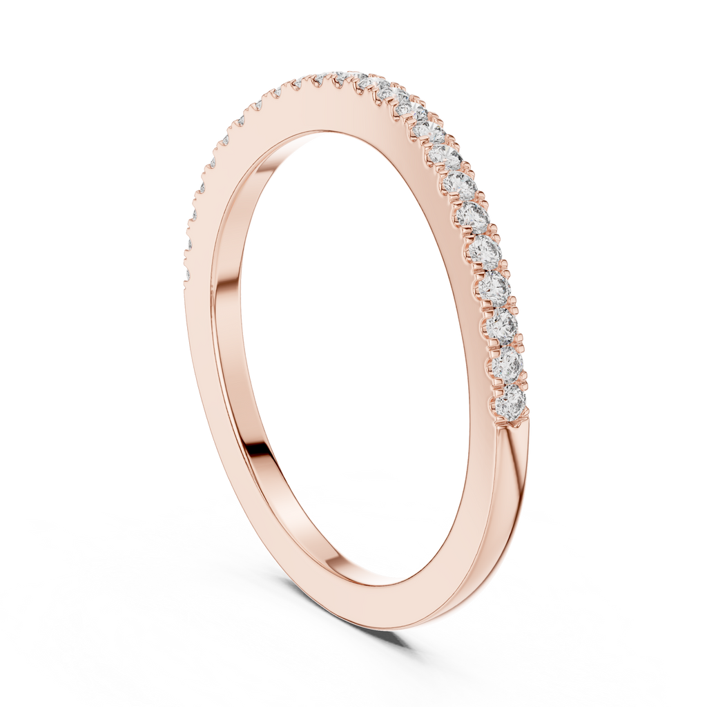 Round Cut Lab Diamond Half Eternity Wedding Band