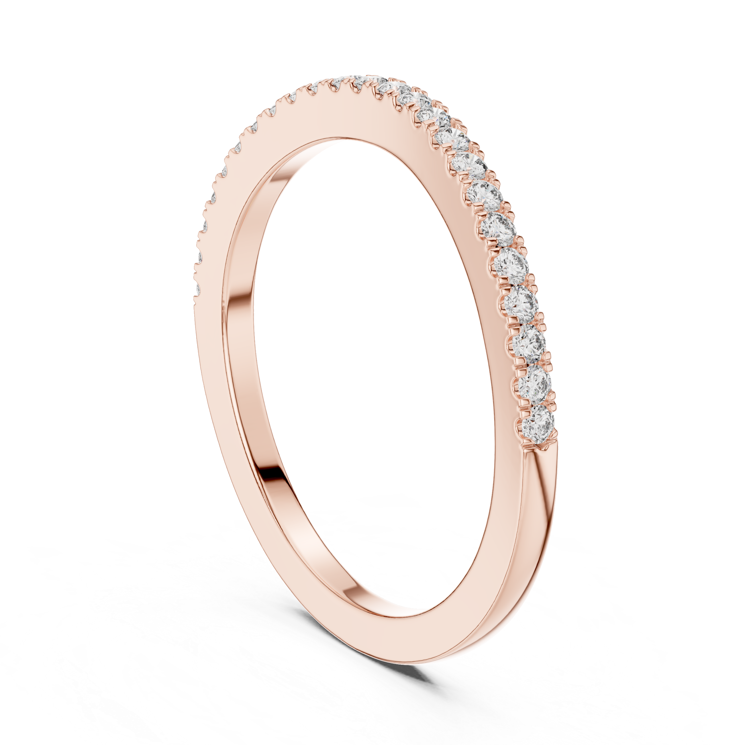 Round Cut Lab Diamond Half Eternity Wedding Band