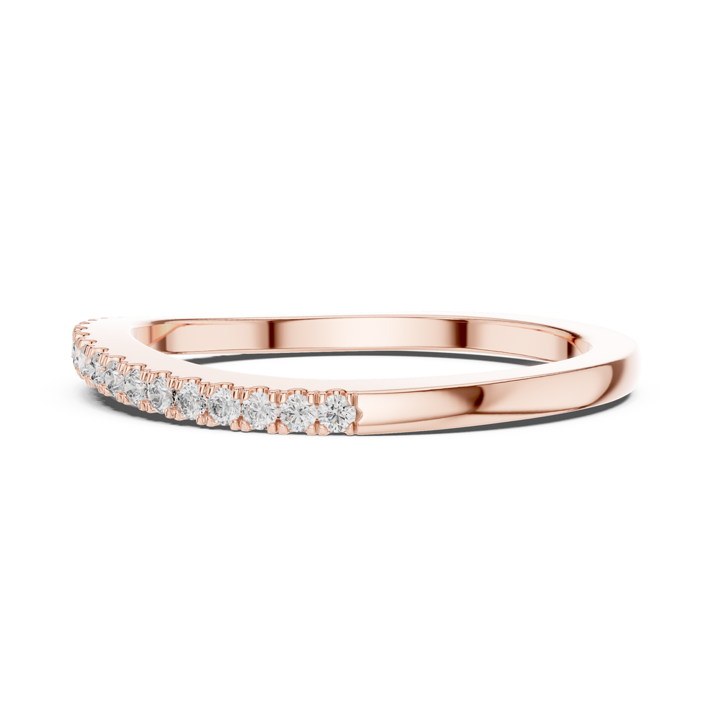Round Cut Lab Diamond Half Eternity Wedding Band