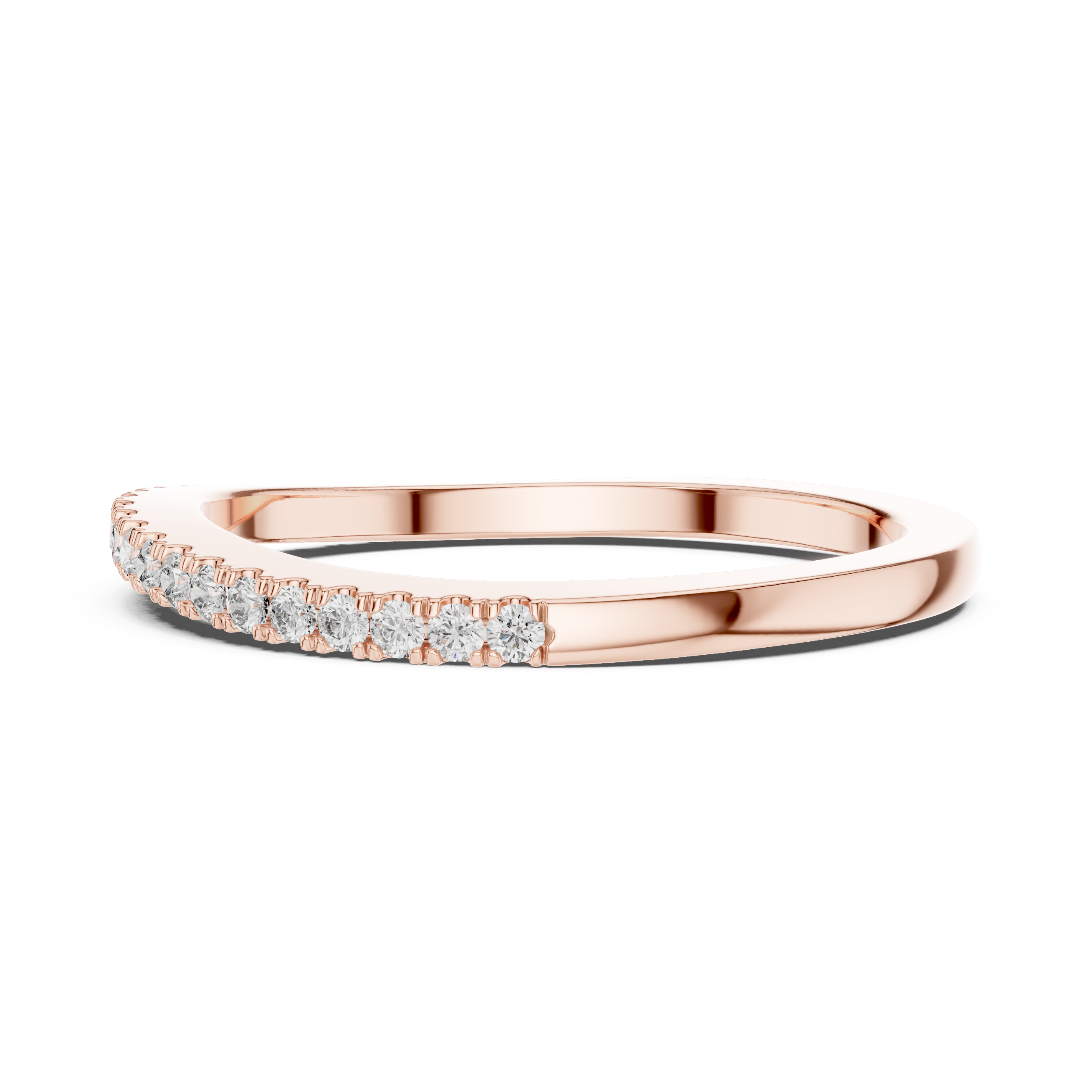 Round Cut Lab Diamond Half Eternity Wedding Band