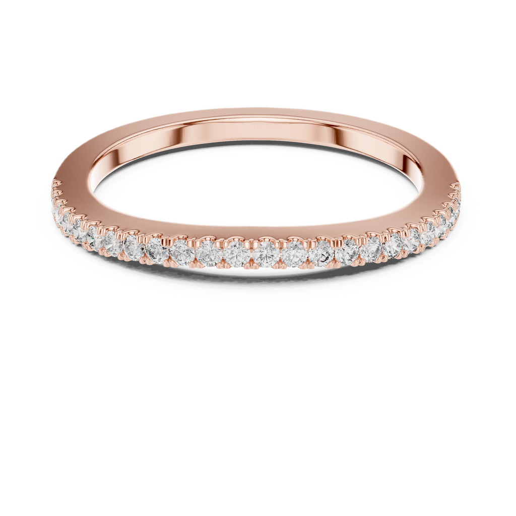 Round Cut Lab Diamond Half Eternity Wedding Band
