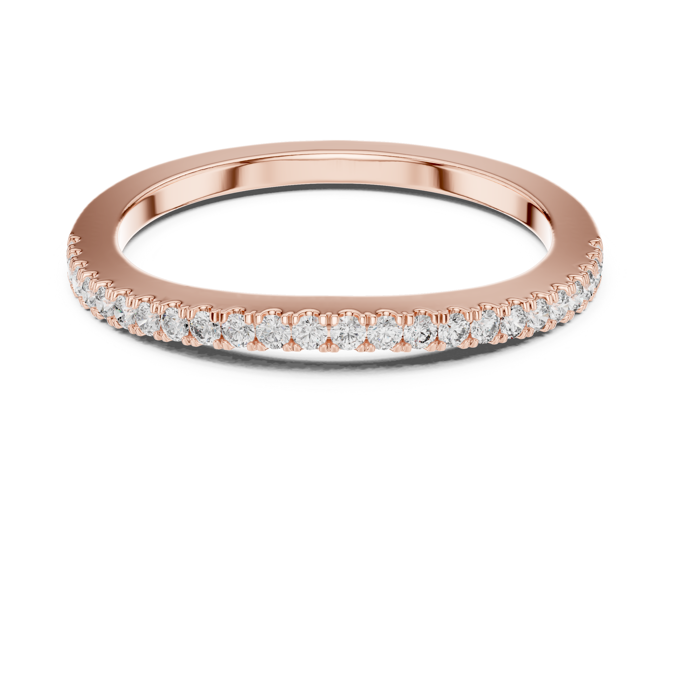 Round Cut Lab Diamond Half Eternity Wedding Band