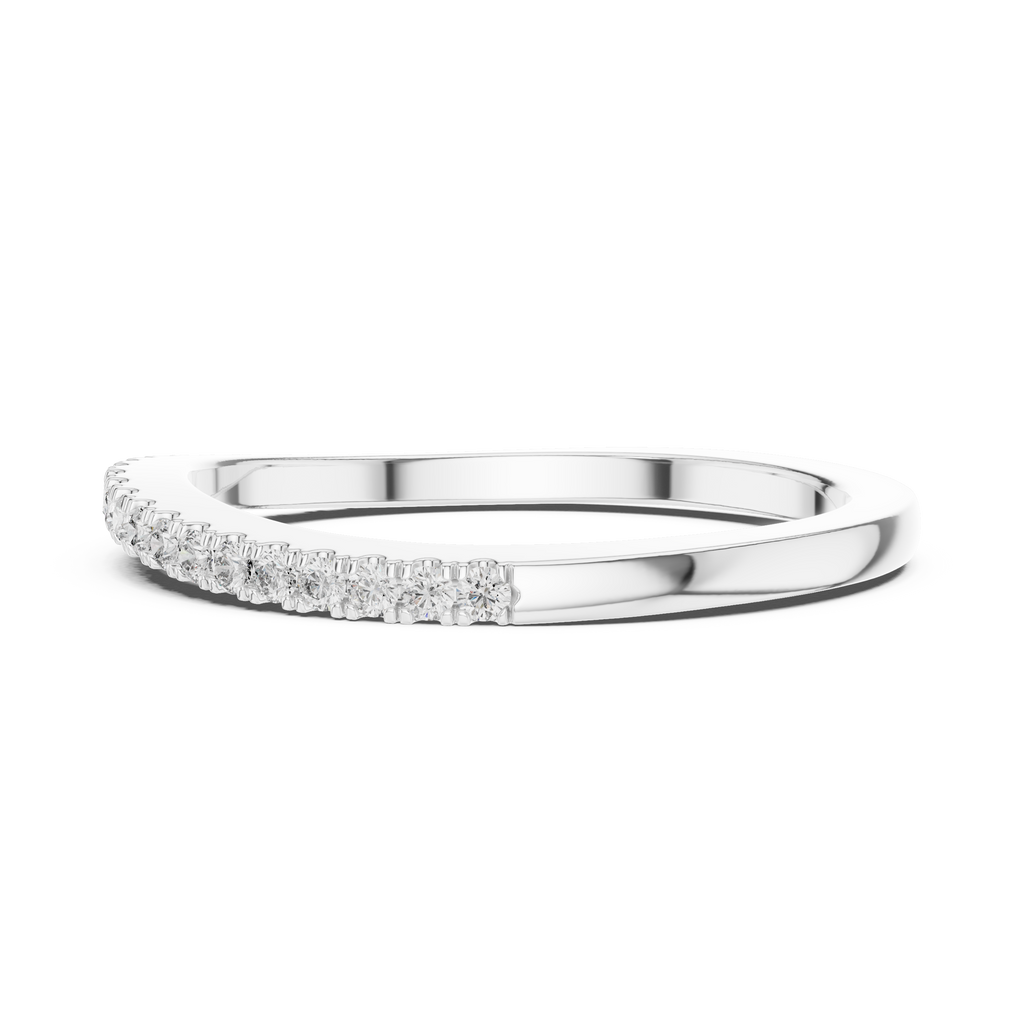 Round Cut Lab Diamond Half Eternity Wedding Band