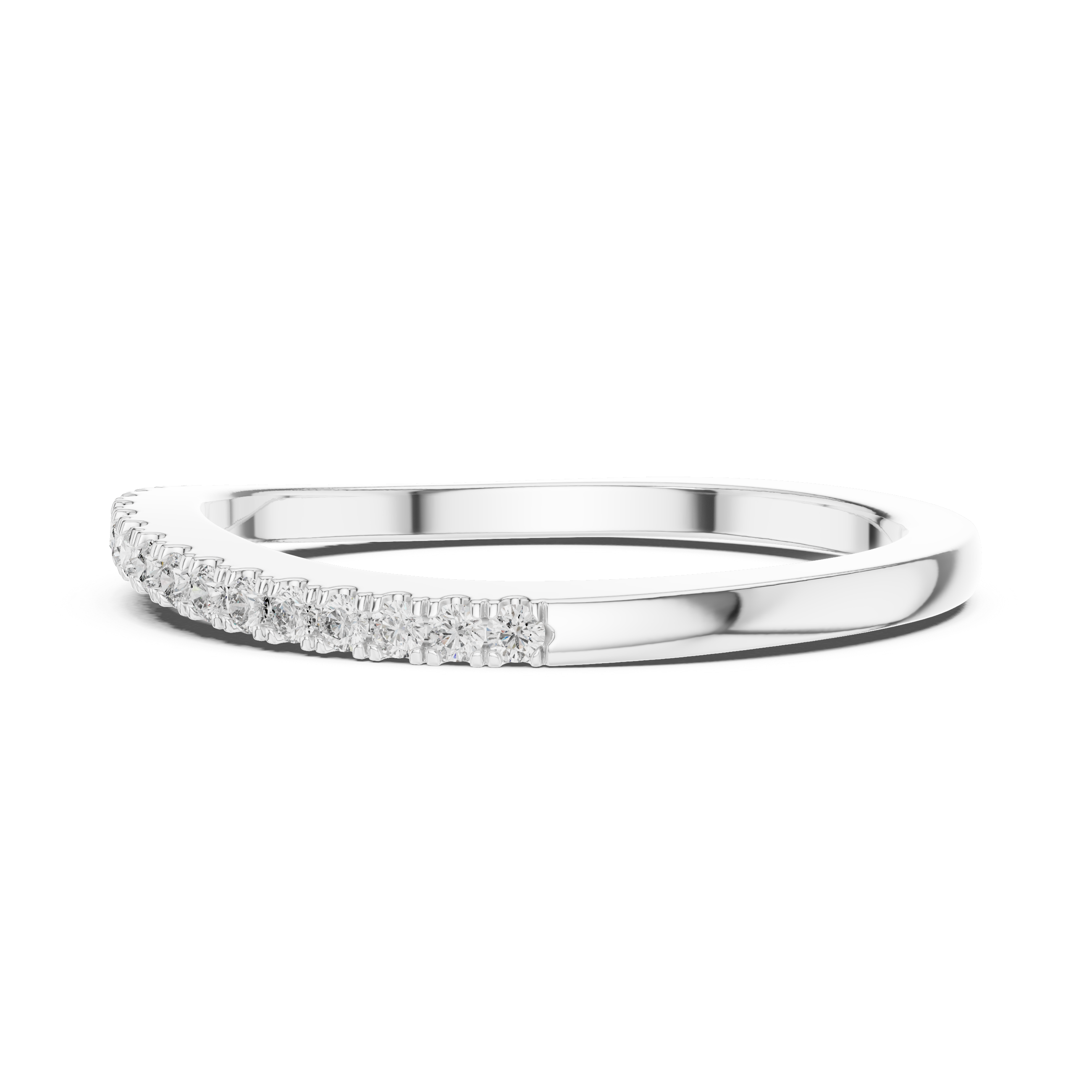 Round Cut Lab Diamond Half Eternity Wedding Band