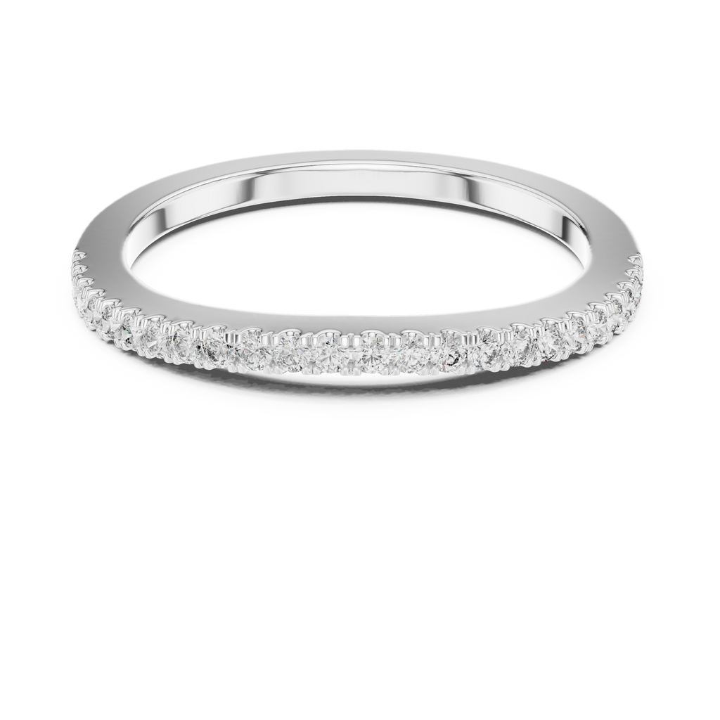 Round Cut Lab Diamond Half Eternity Wedding Band