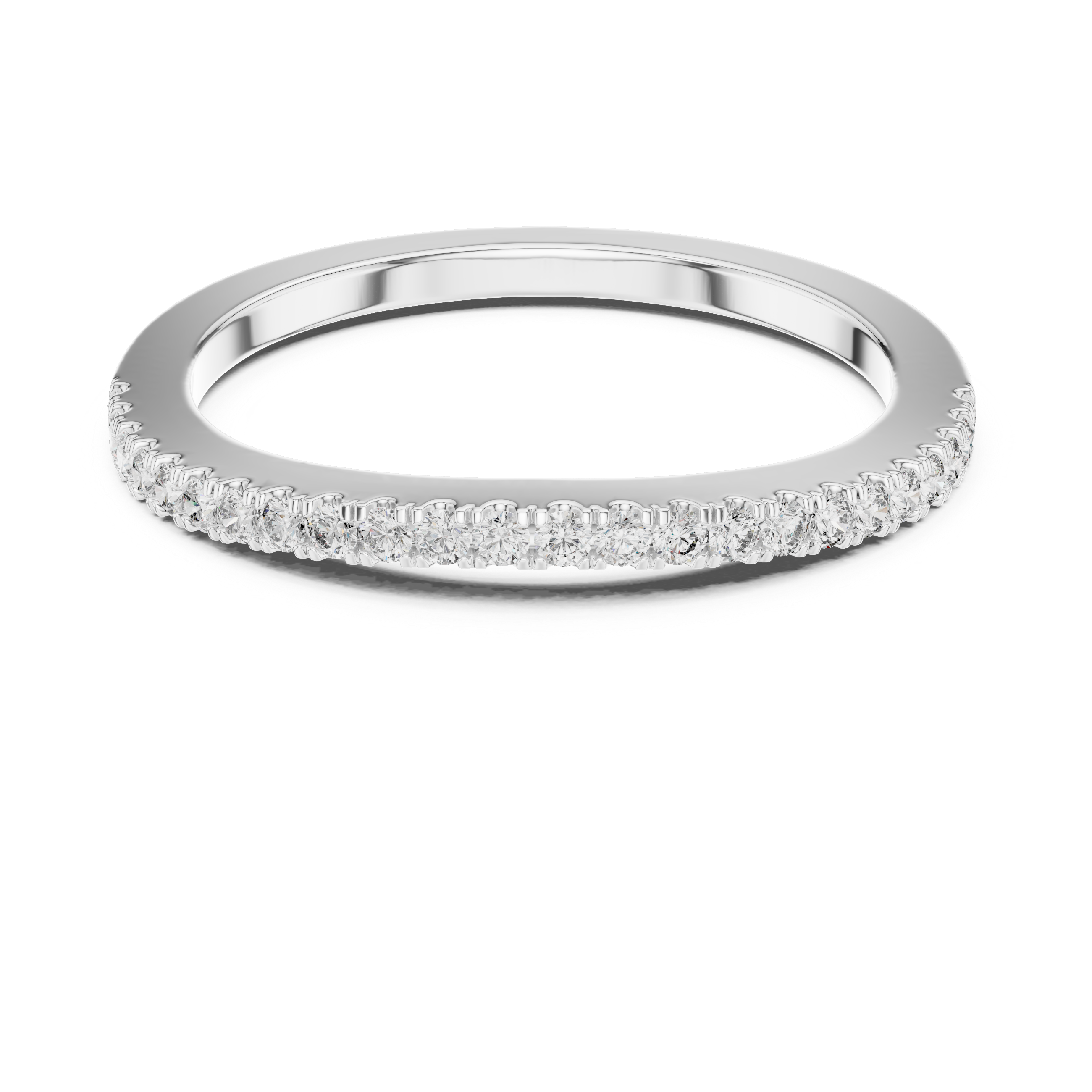 Round Cut Lab Diamond Half Eternity Wedding Band