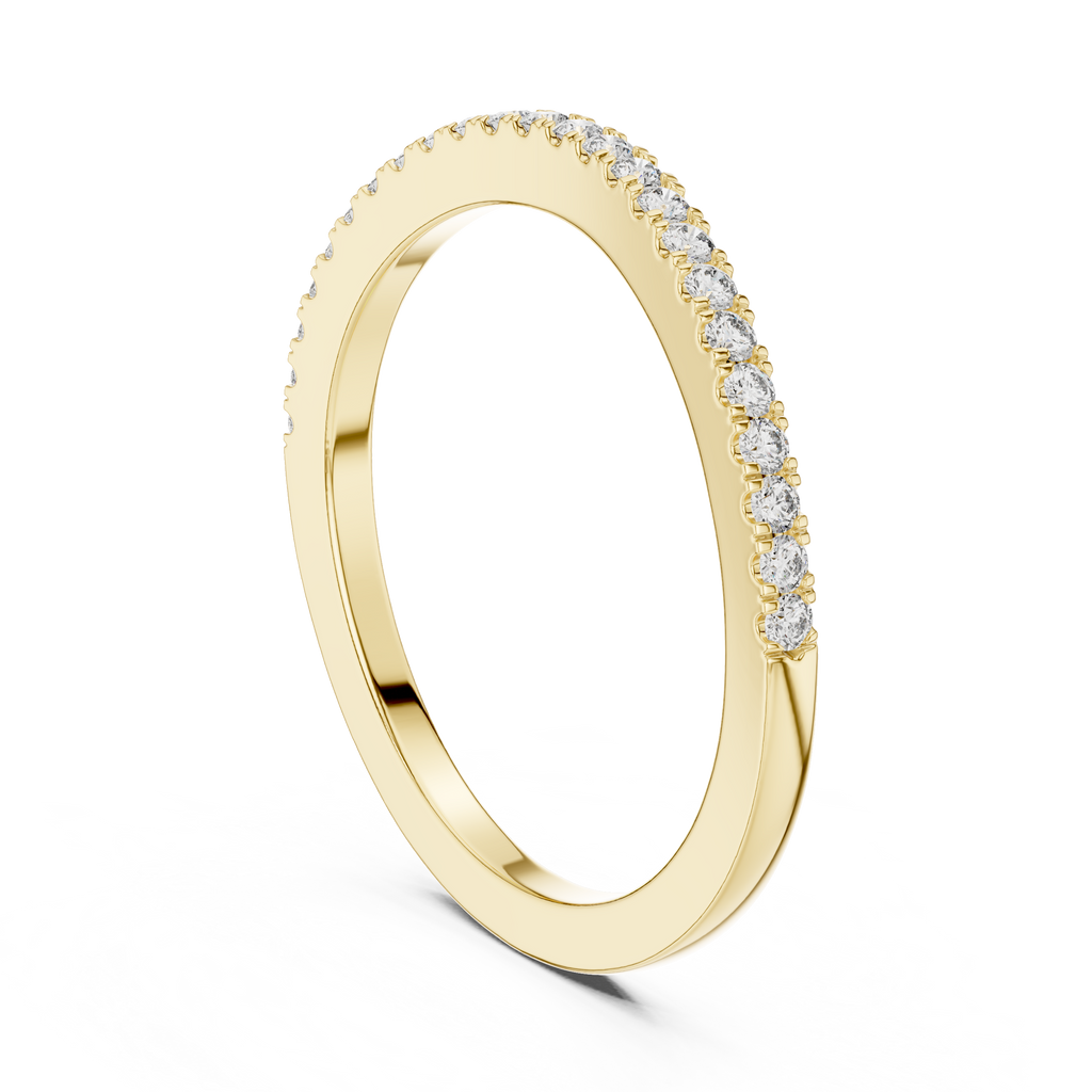 Round Cut Lab Diamond Half Eternity Wedding Band