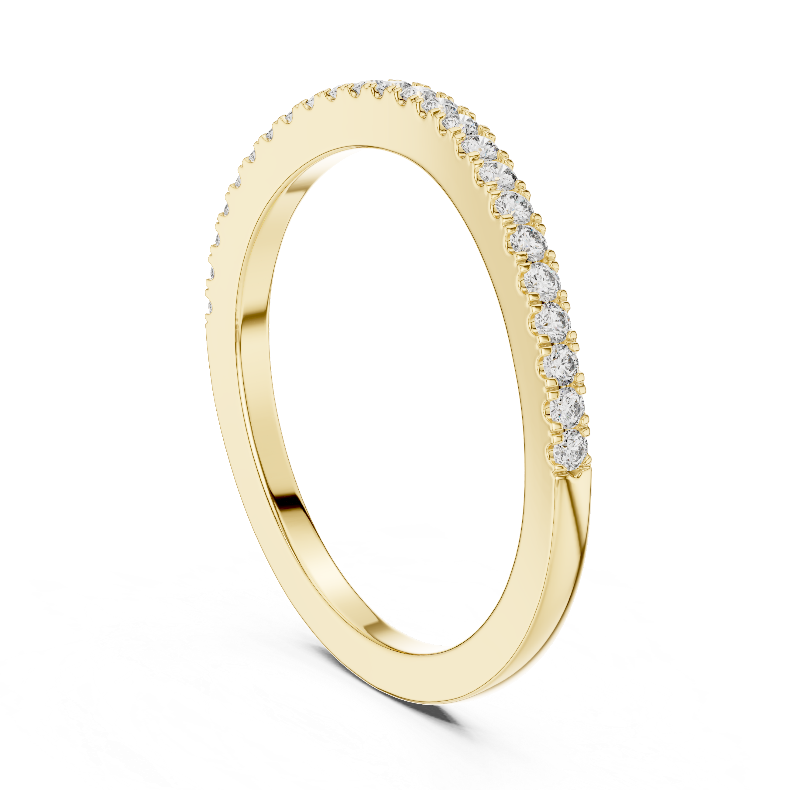 Round Cut Lab Diamond Half Eternity Wedding Band