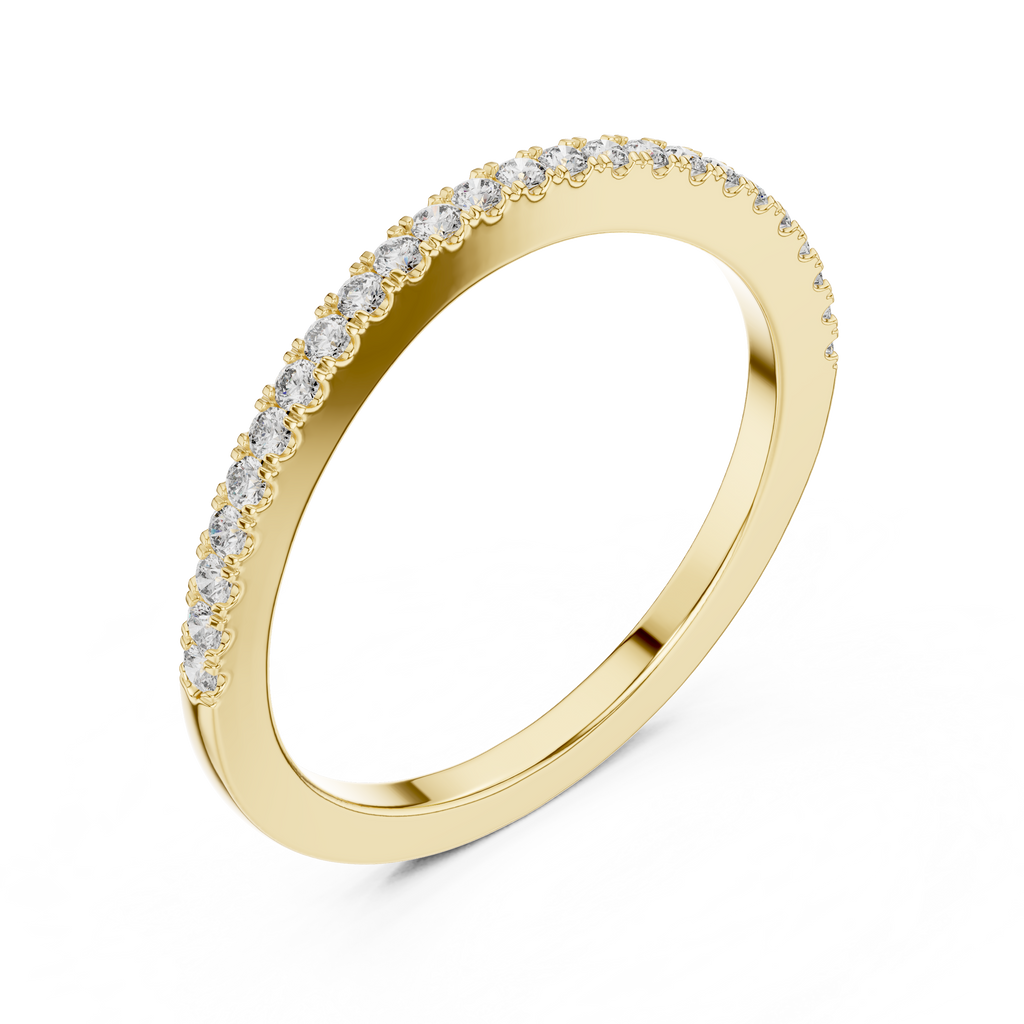 Round Cut Lab Diamond Half Eternity Wedding Band