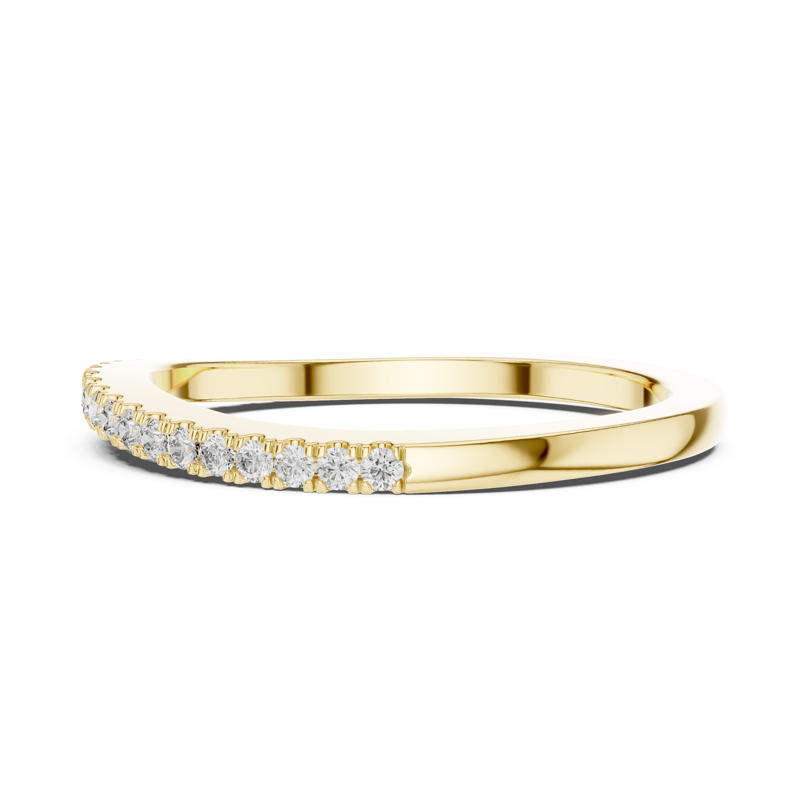 Round Cut Lab Diamond Half Eternity Wedding Band