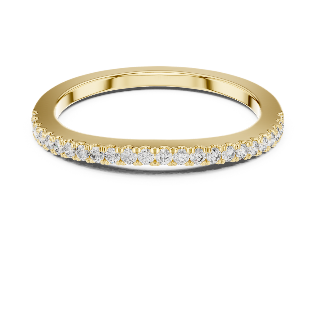 Round Cut Lab Diamond Half Eternity Wedding Band