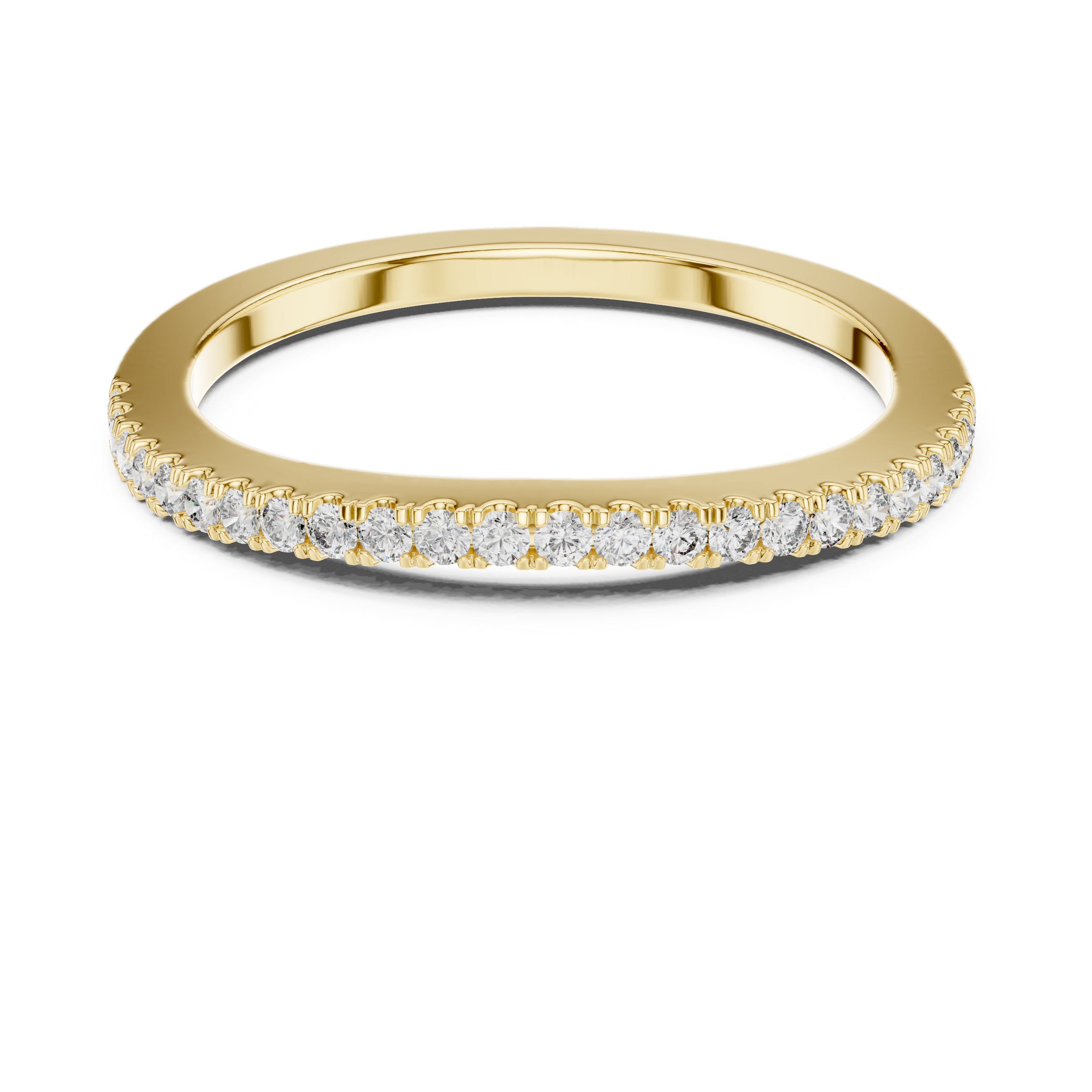 Round Cut Lab Diamond Half Eternity Wedding Band