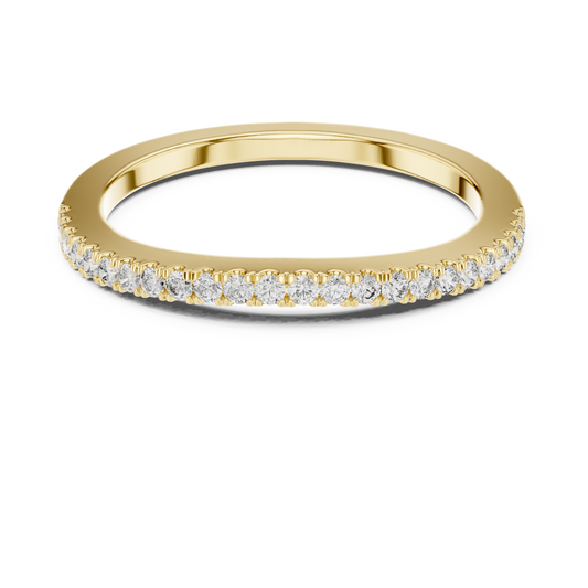 Round Cut Lab Diamond Half Eternity Wedding Band