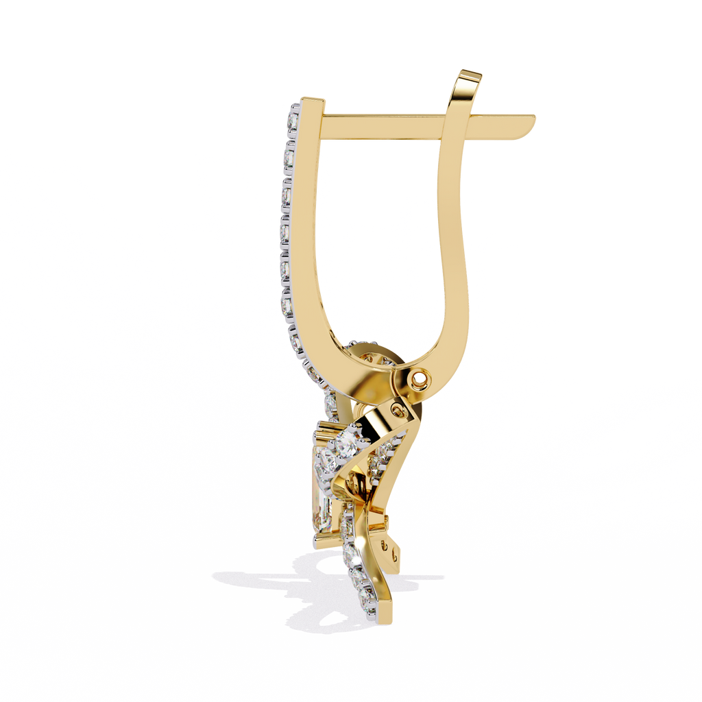 Emerald Cut Lab Diamond Butterfly Earrings