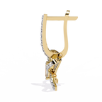 Emerald Cut Lab Diamond Butterfly Earrings