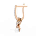 Emerald Cut Lab Diamond Butterfly Earrings