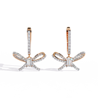 Emerald Cut Lab Diamond Butterfly Earrings