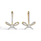 Emerald Cut Lab Diamond Butterfly Earrings