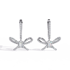 Emerald Cut Lab Diamond Butterfly Earrings