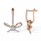 Emerald Cut Lab Diamond Butterfly Earrings