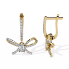 Emerald Cut Lab Diamond Butterfly Earrings