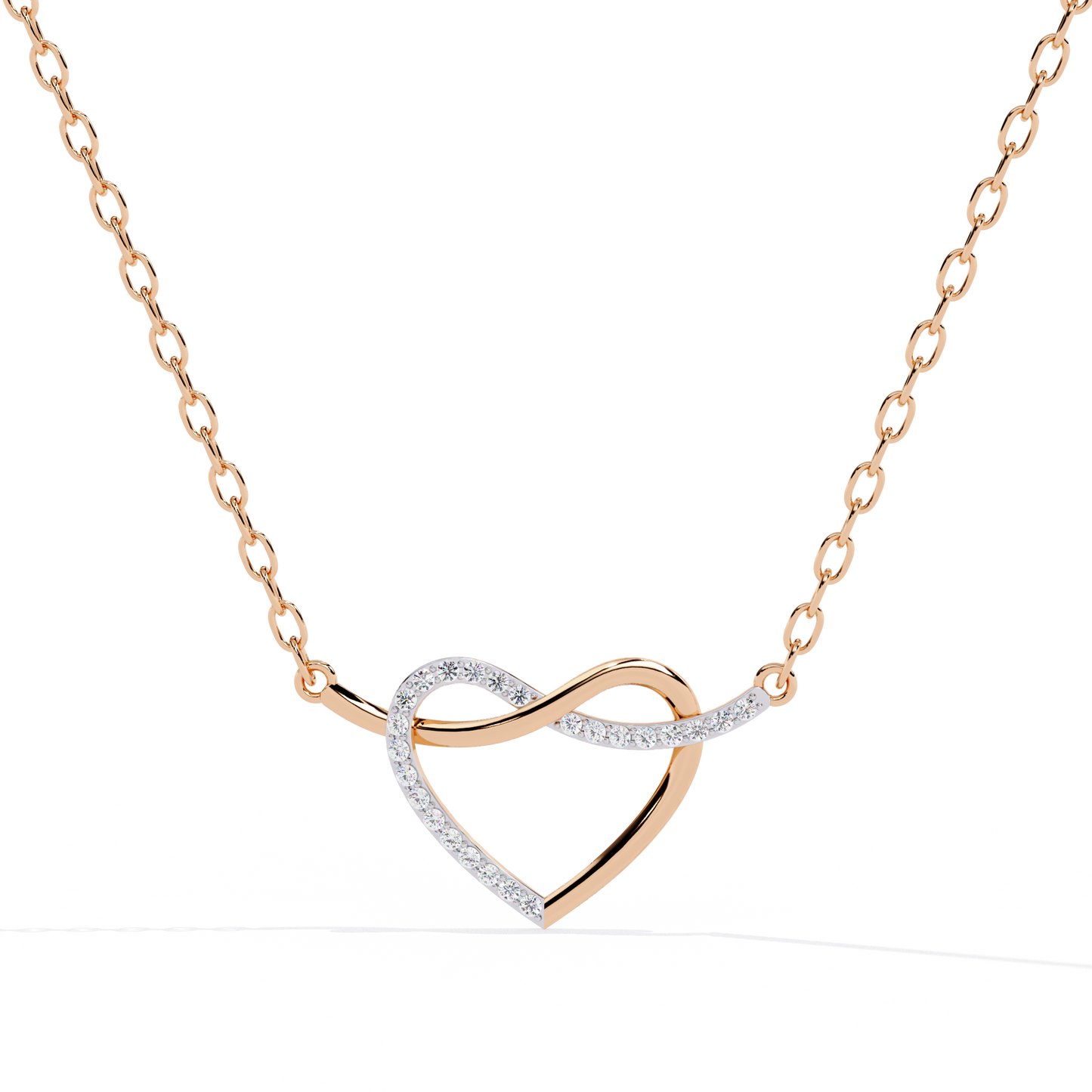 Round Cut Lab Diamond Heart Shape Pendant