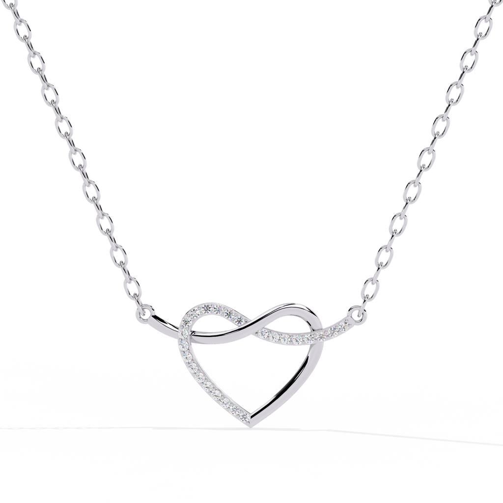 Round Cut Lab Diamond Heart Shape Pendant