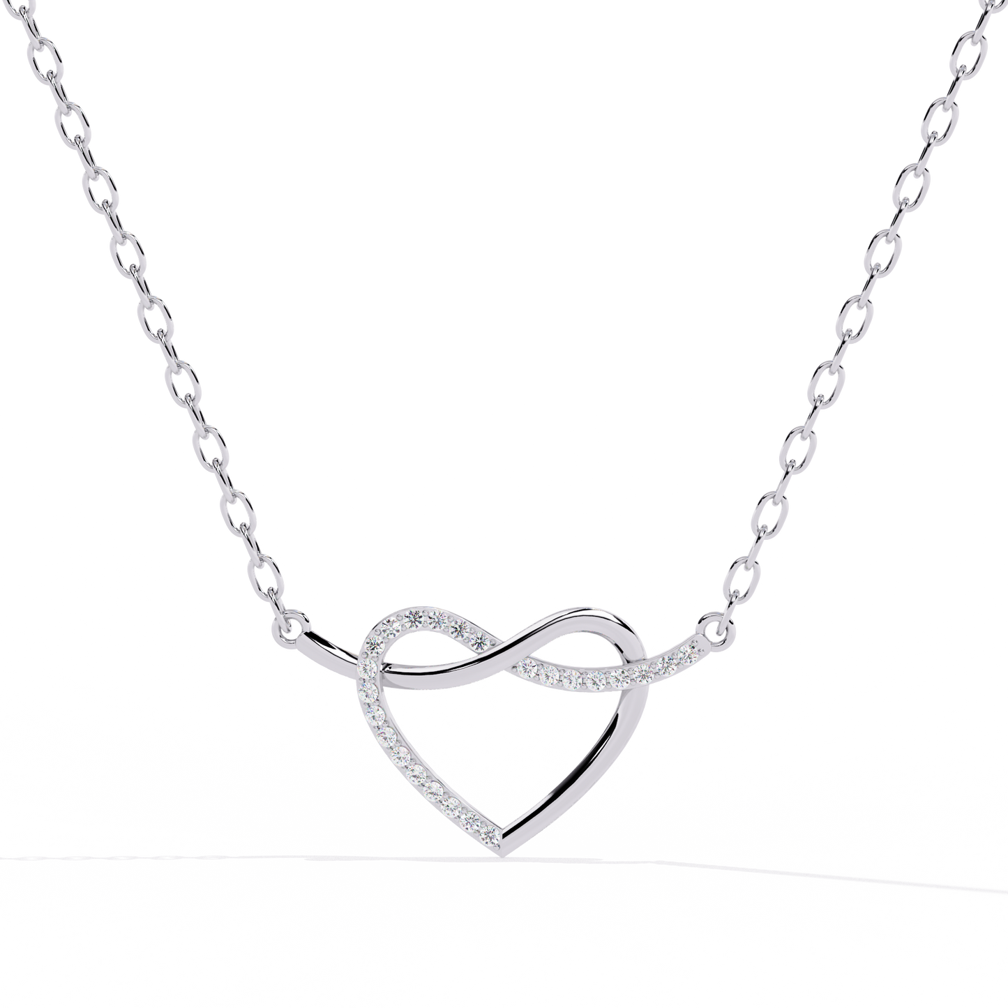 Round Cut Lab Diamond Heart Shape Pendant