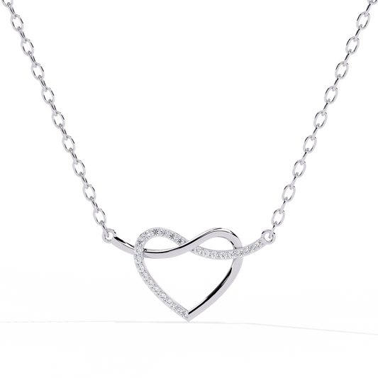 Round Cut Lab Diamond Heart Shape Pendant