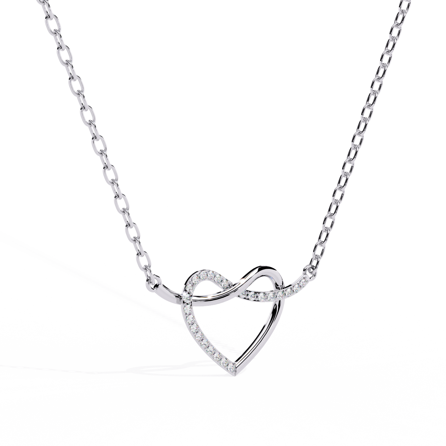Round Cut Lab Diamond Heart Shape Pendant