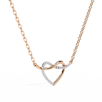 Round Cut Lab Diamond Heart Shape Pendant