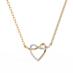 Round Cut Lab Diamond Heart Shape Pendant