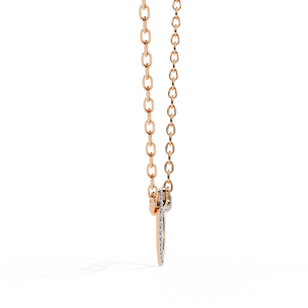 Round Cut Lab Diamond Heart Shape Pendant