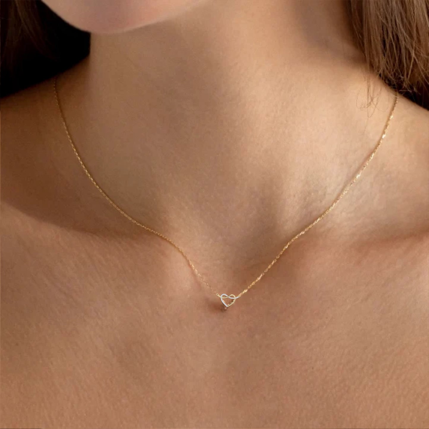 Round Cut Lab Diamond Heart Shape Pendant