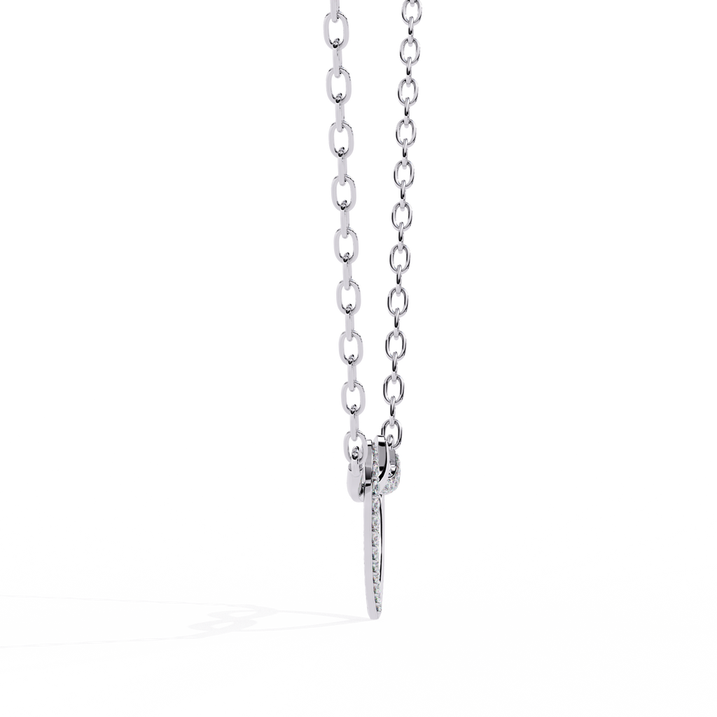 Round Cut Lab Diamond Heart Shape Pendant