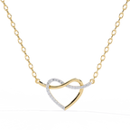 Round Cut Lab Diamond Heart Shape Pendant