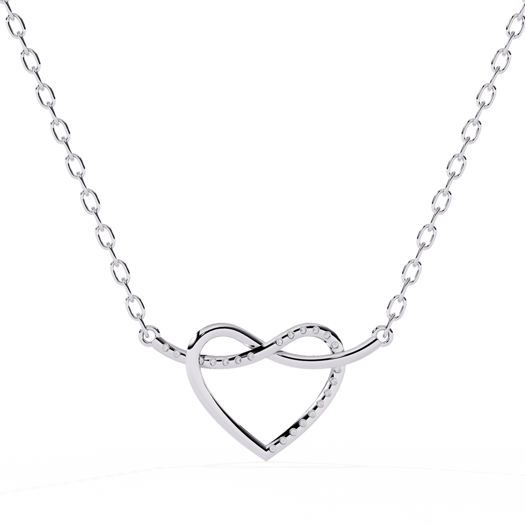 Round Cut Lab Diamond Heart Shape Pendant