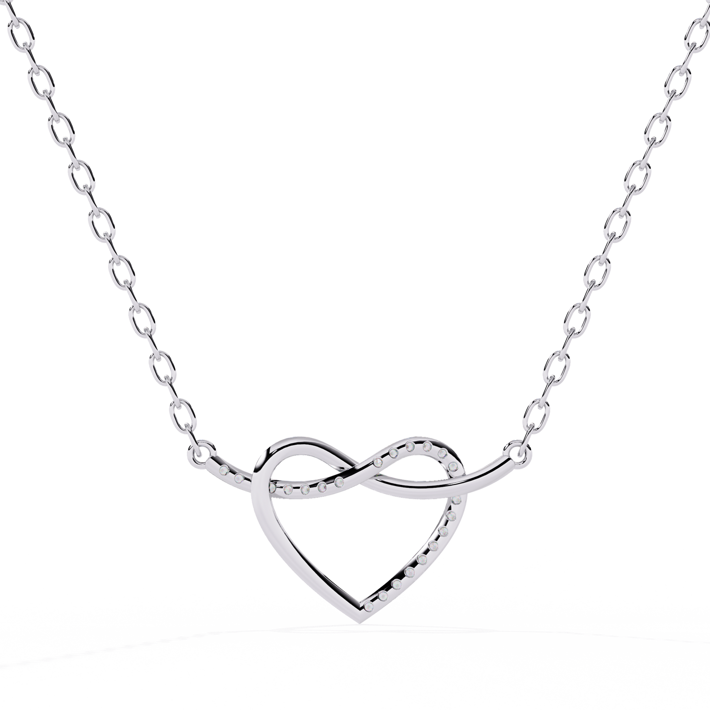 Round Cut Lab Diamond Heart Shape Pendant
