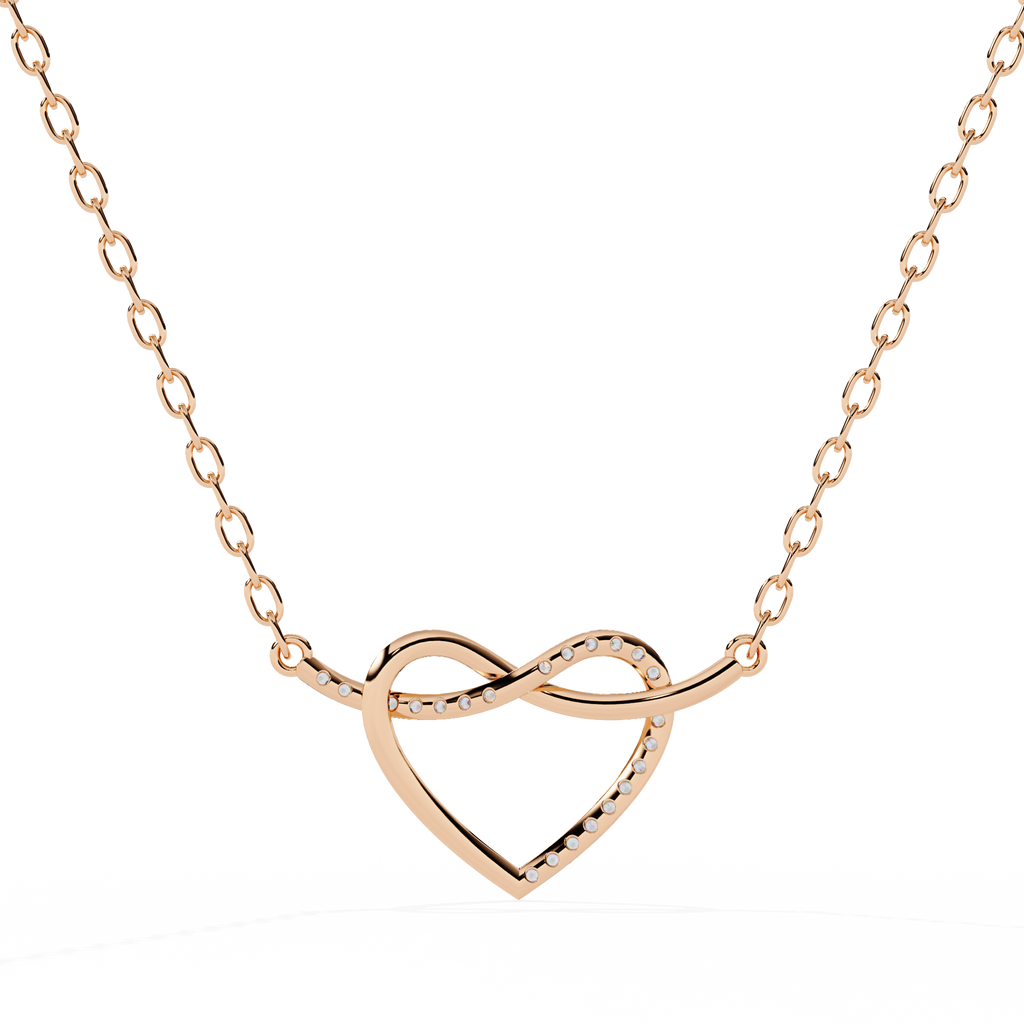 Round Cut Lab Diamond Heart Shape Pendant