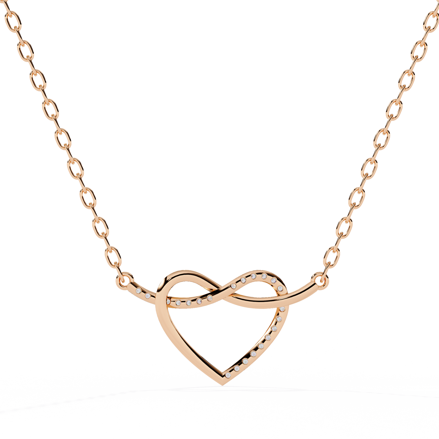 Round Cut Lab Diamond Heart Shape Pendant