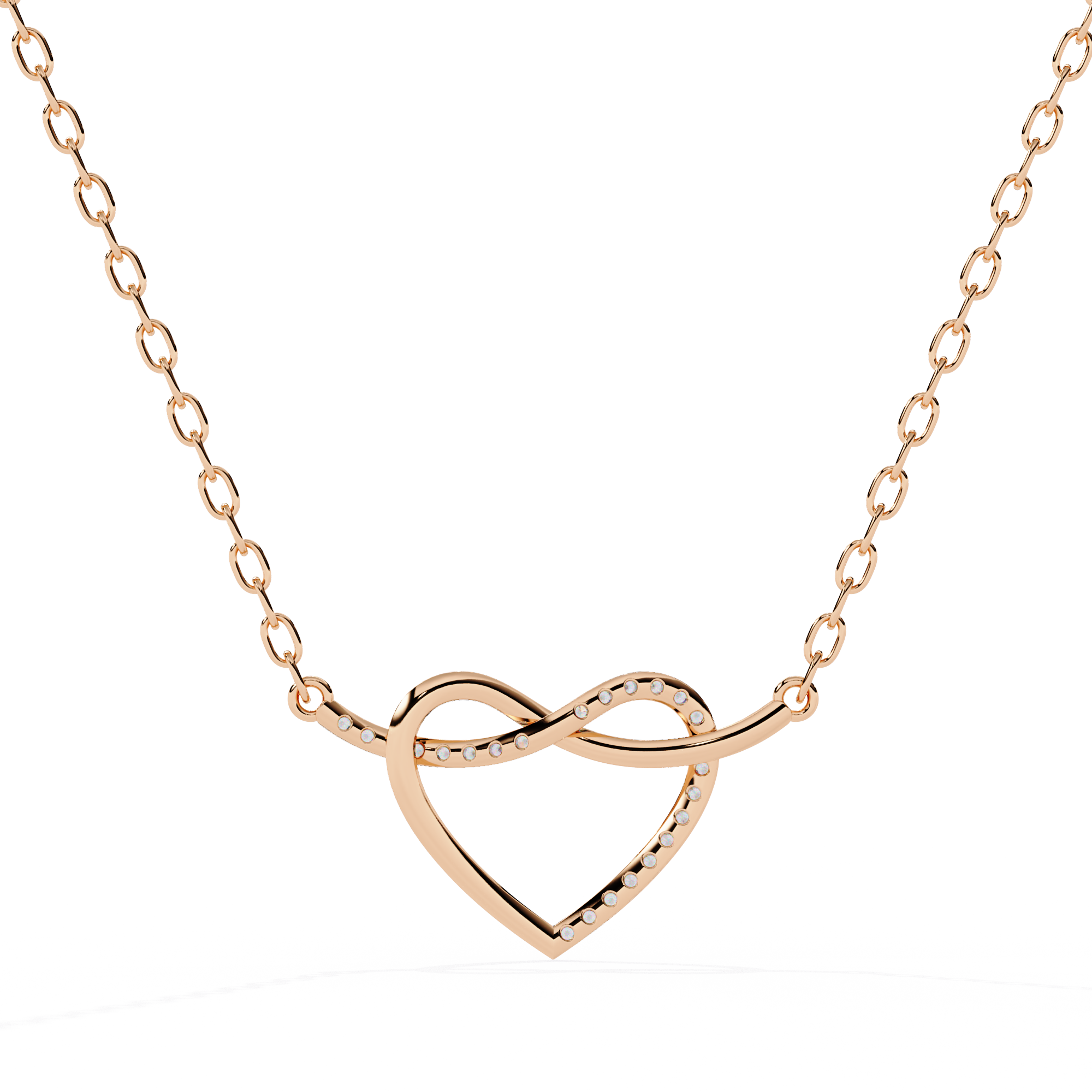 Round Cut Lab Diamond Heart Shape Pendant