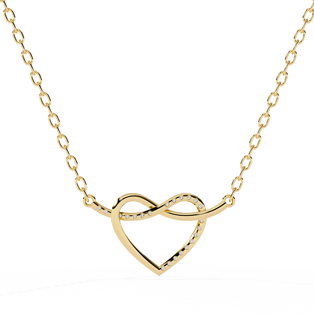 Round Cut Lab Diamond Heart Shape Pendant