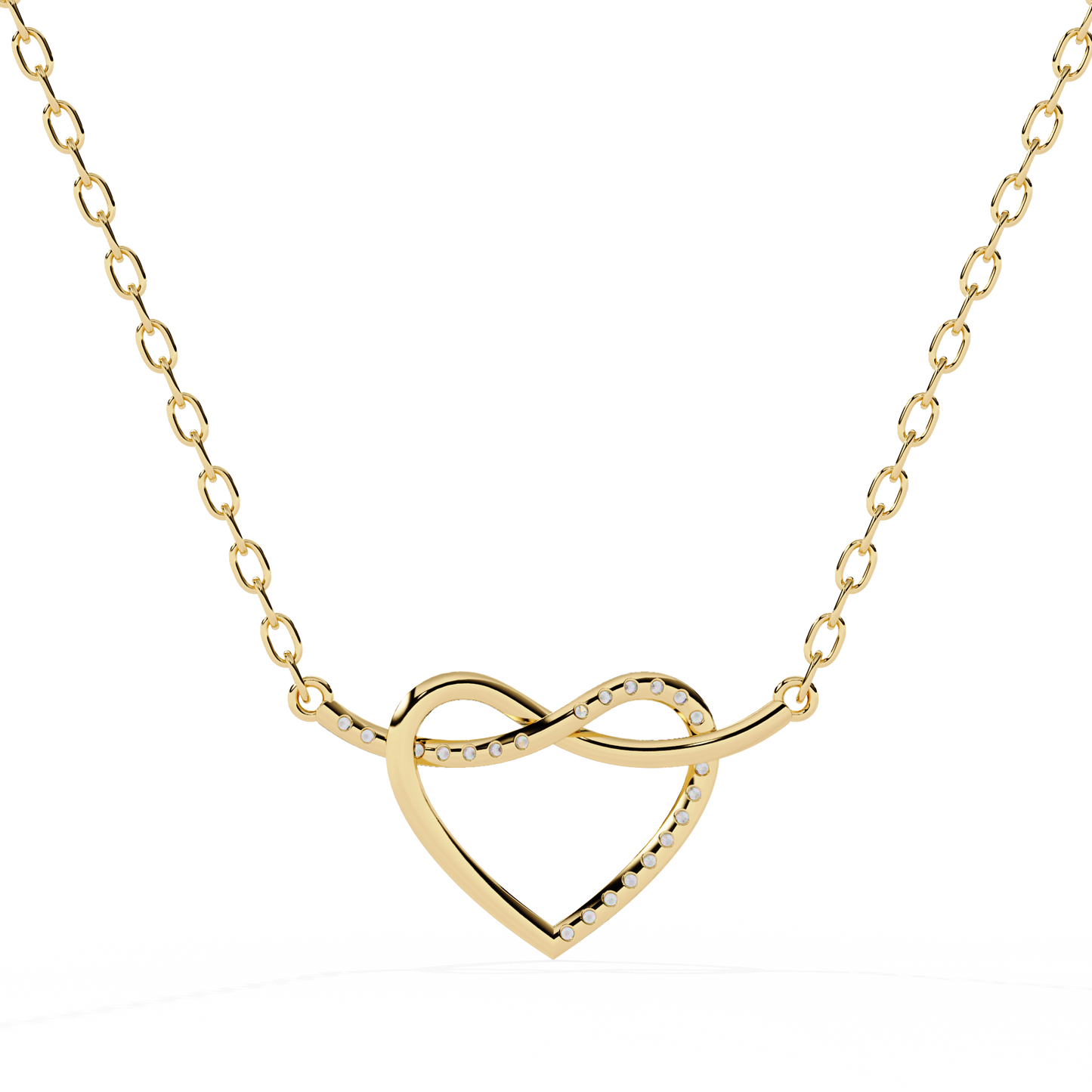 Round Cut Lab Diamond Heart Shape Pendant