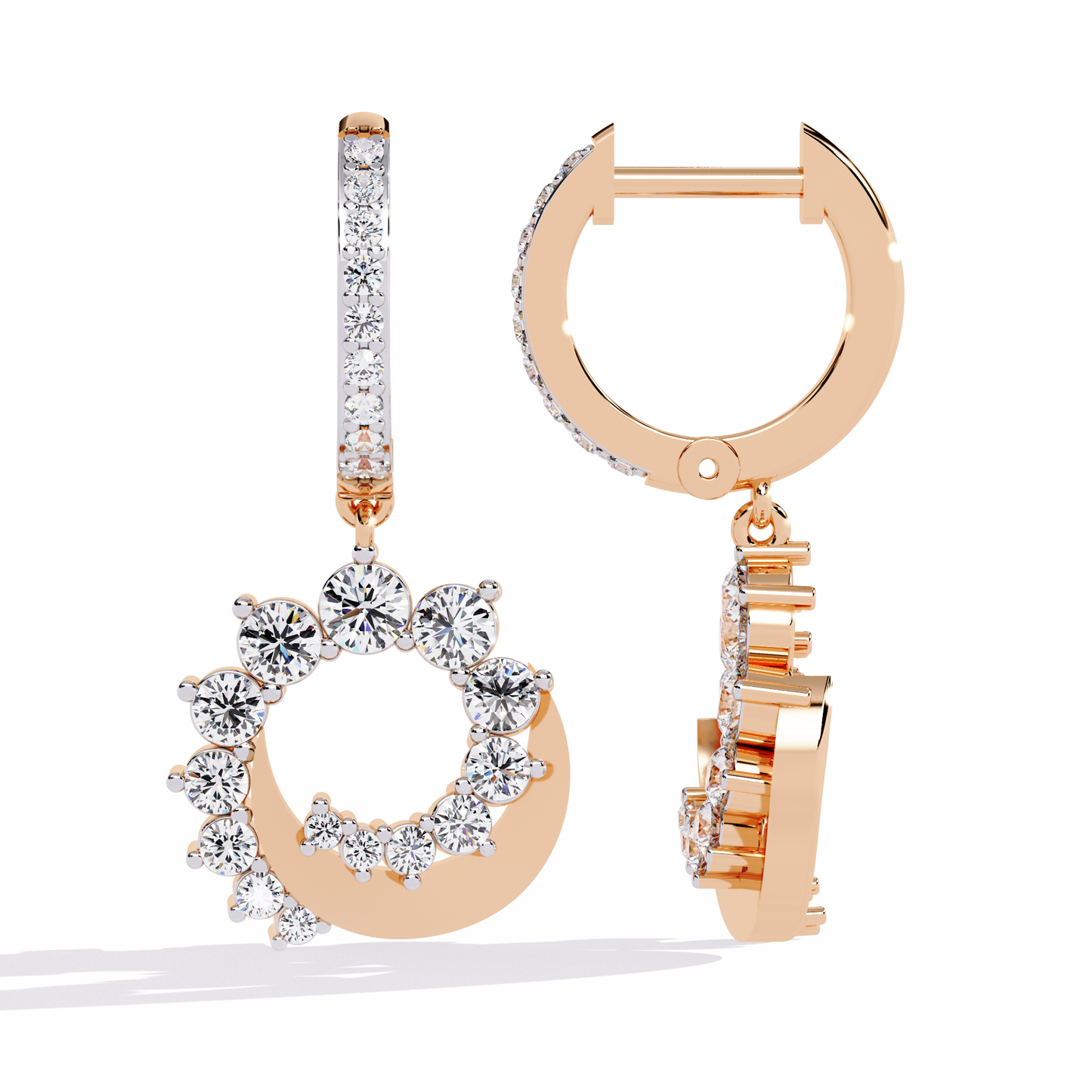 Round Cut Lab Diamond Drop Earrings