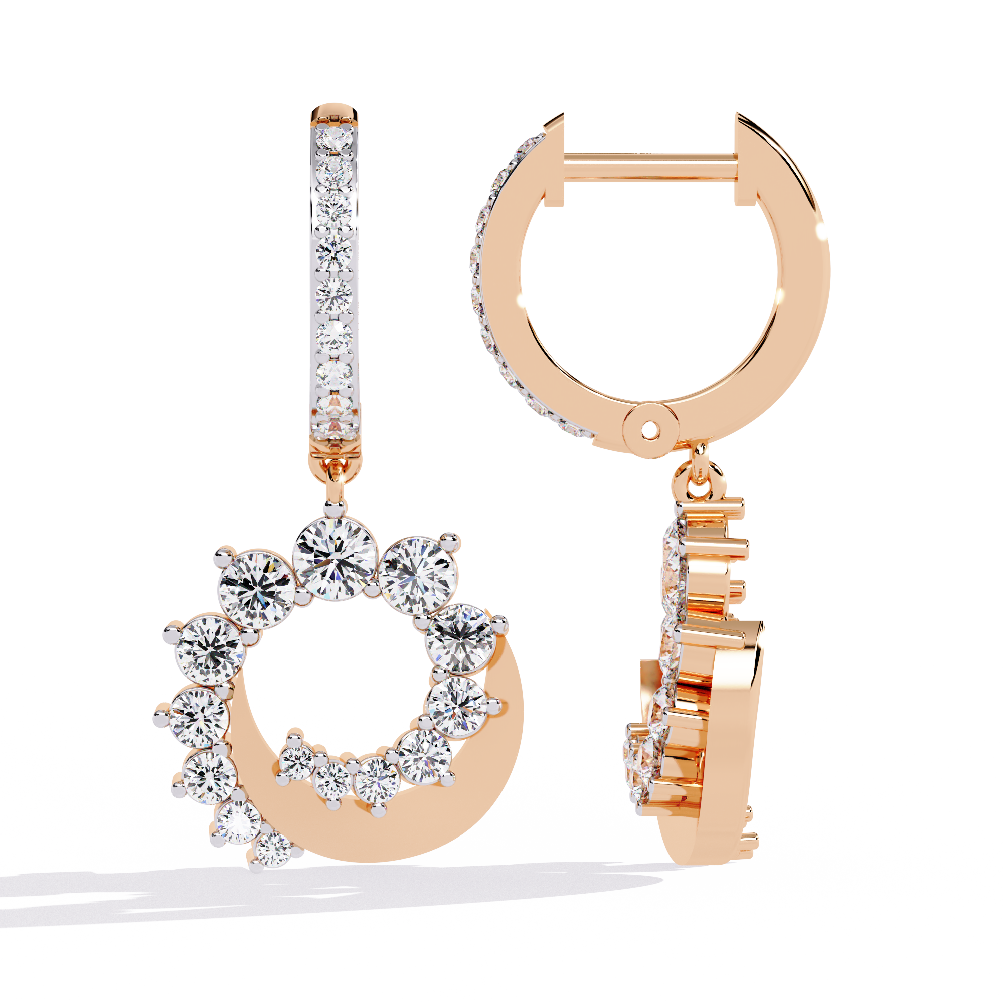 Round Cut Lab Diamond Drop Earrings
